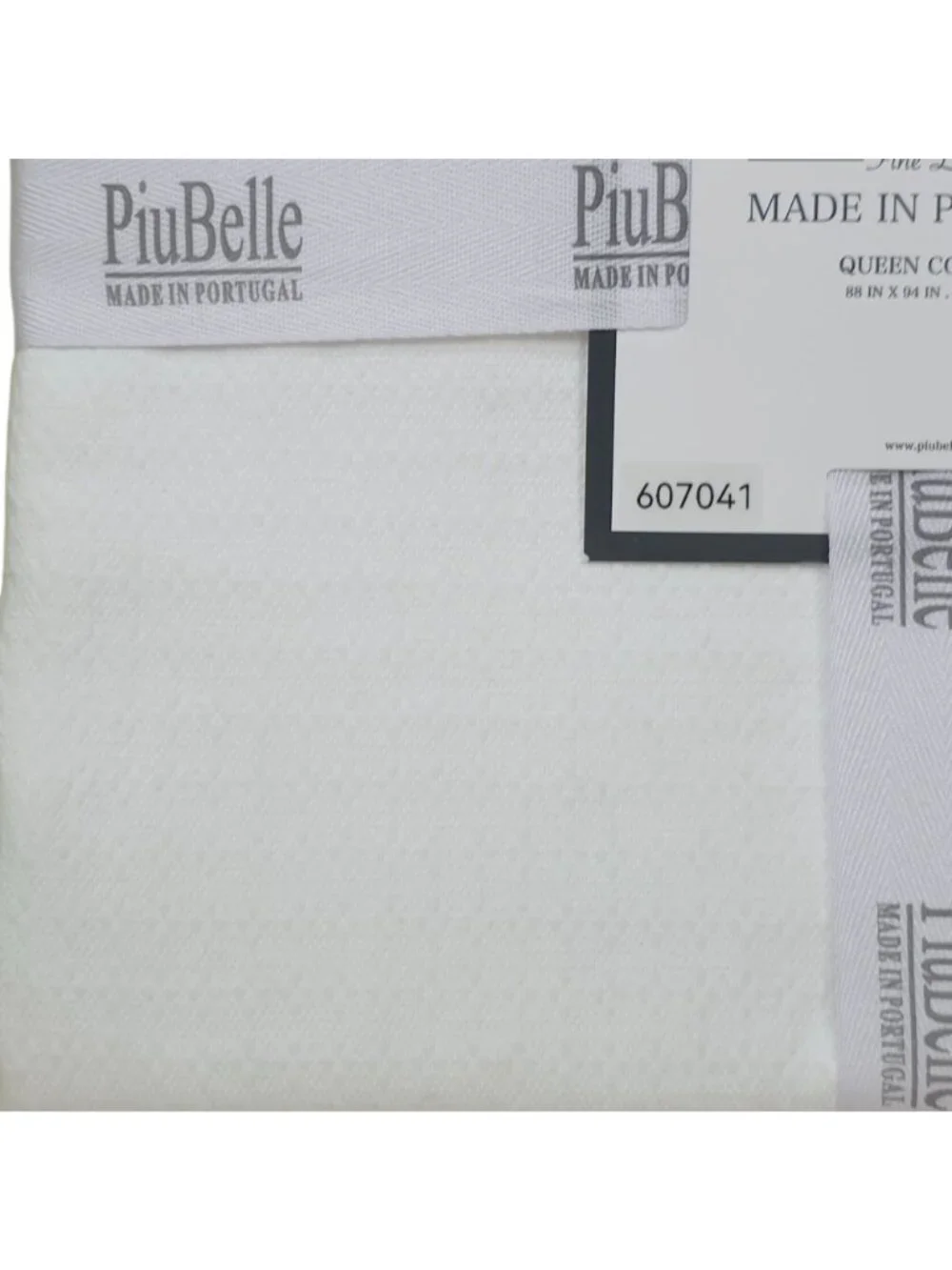 PiuBelle Queen Coverlet 100% Cotton Ruffled Edge 88x94 Made In Portugal White